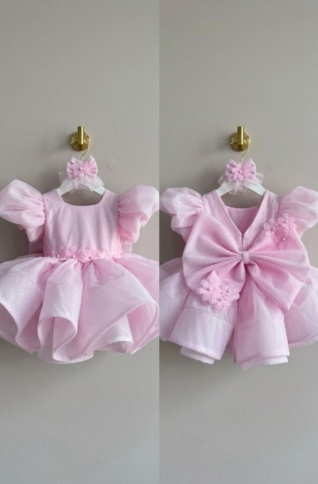 Cindy Kız Çocuk Prenses Simli Elbise – Saç Tokalı